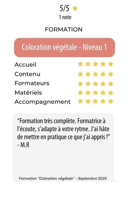 avis - Coloration Végétale - SEPT 2025 Evaluation Stage Coloration Végétale